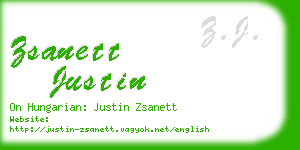 zsanett justin business card